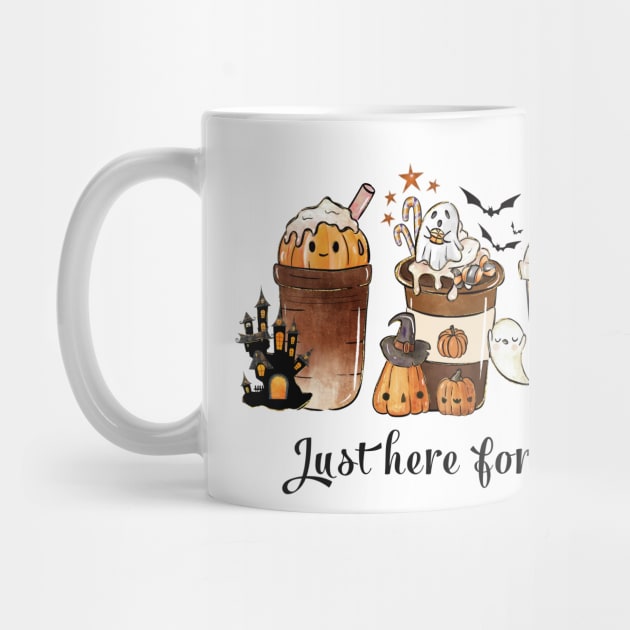 Just here for the treat coffee halloween shirt by teali